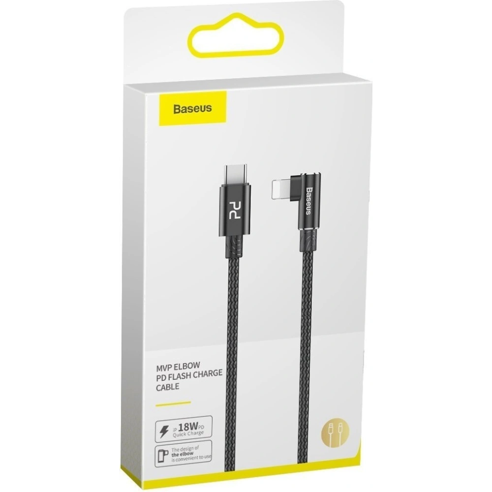 Hurtownia GSM - Kabel kątowy USB-C do Lightning PD Baseus MVP Elbow, 18W, 1m (czarny) - BSU1052BLK - {ean13} - Hurt