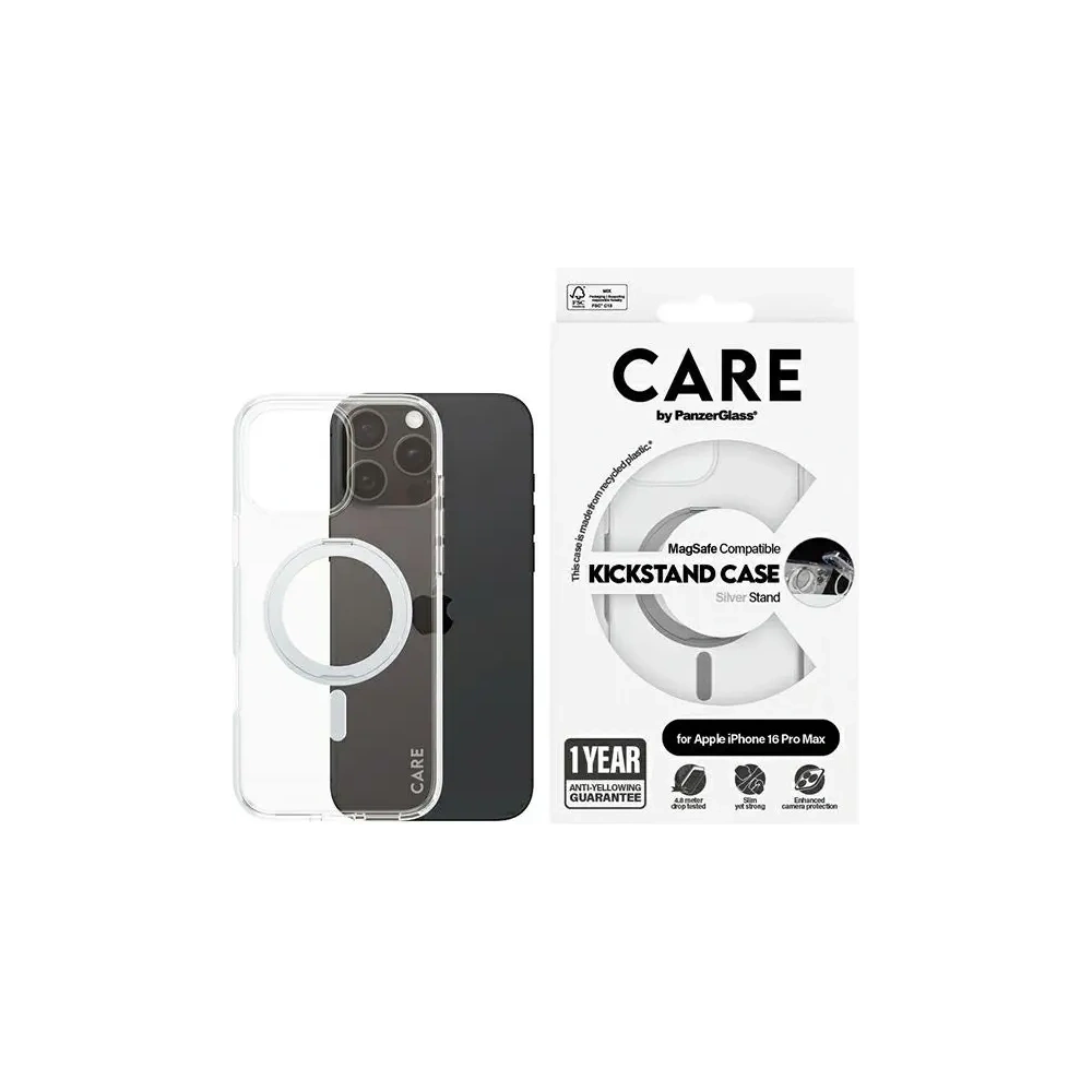 Hurtownia GSM - Etui CARE by PanzerGlass Feature Kickstand Case Apple iPhone 16 Pro Max MagSafe srebrny/silver - PZG714 - {ean13} - Hurt