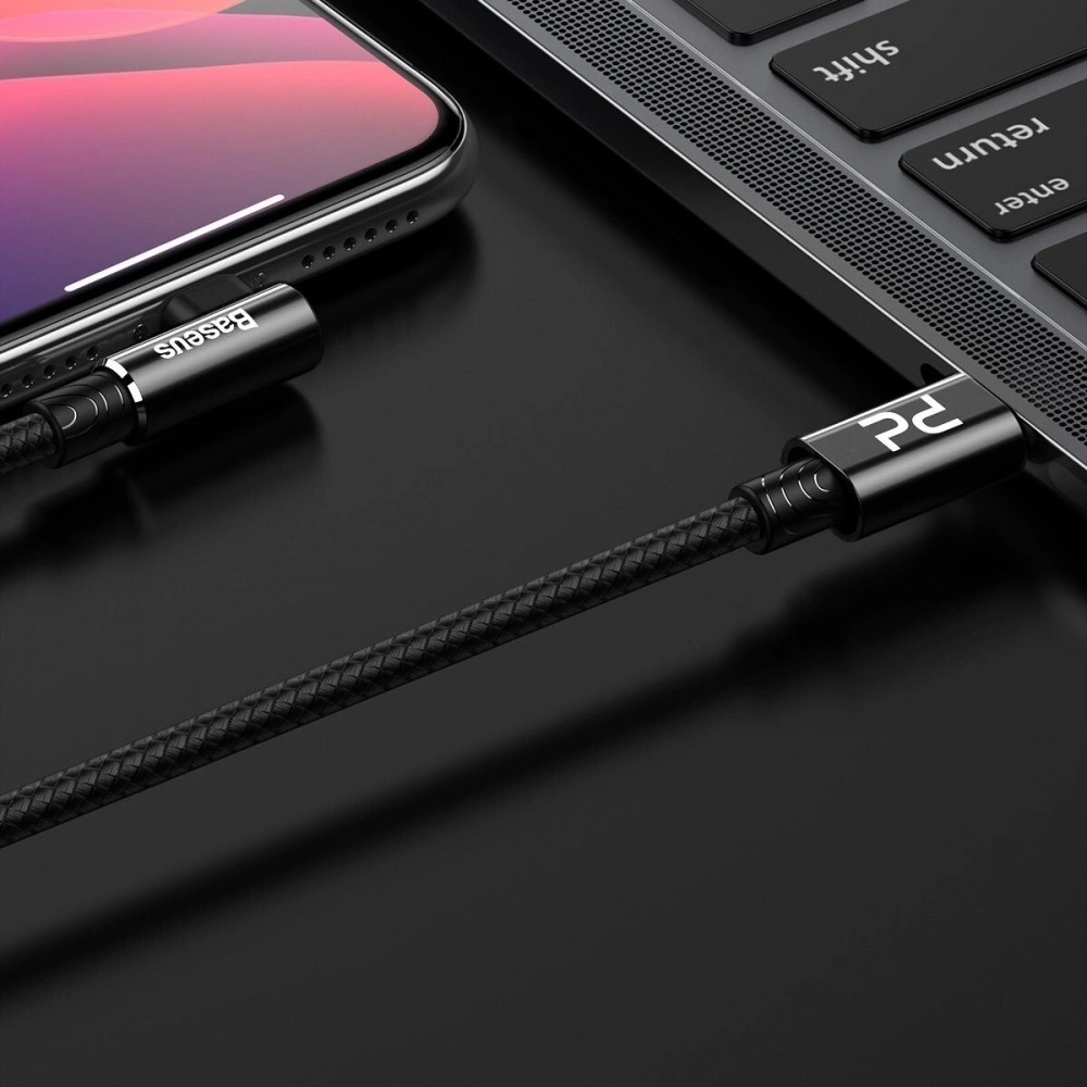 Hurtownia GSM - Kabel kątowy USB-C do Lightning PD Baseus MVP Elbow, 18W, 1m (czarny) - BSU1052BLK - {ean13} - Hurt