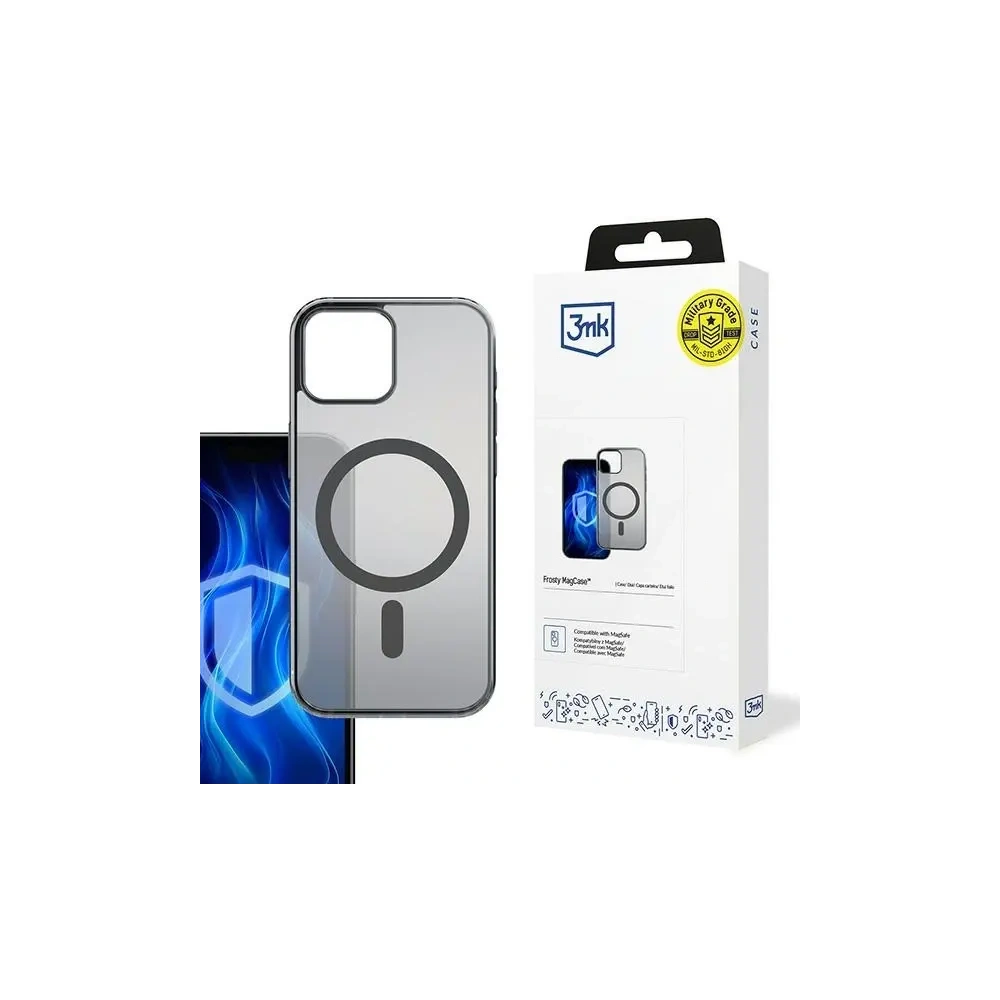 Hurtownia GSM - 3MK Frosty MagCase Apple iPhone 12 Pro Max černý - 3MK15562 - {ean13} - Hurt