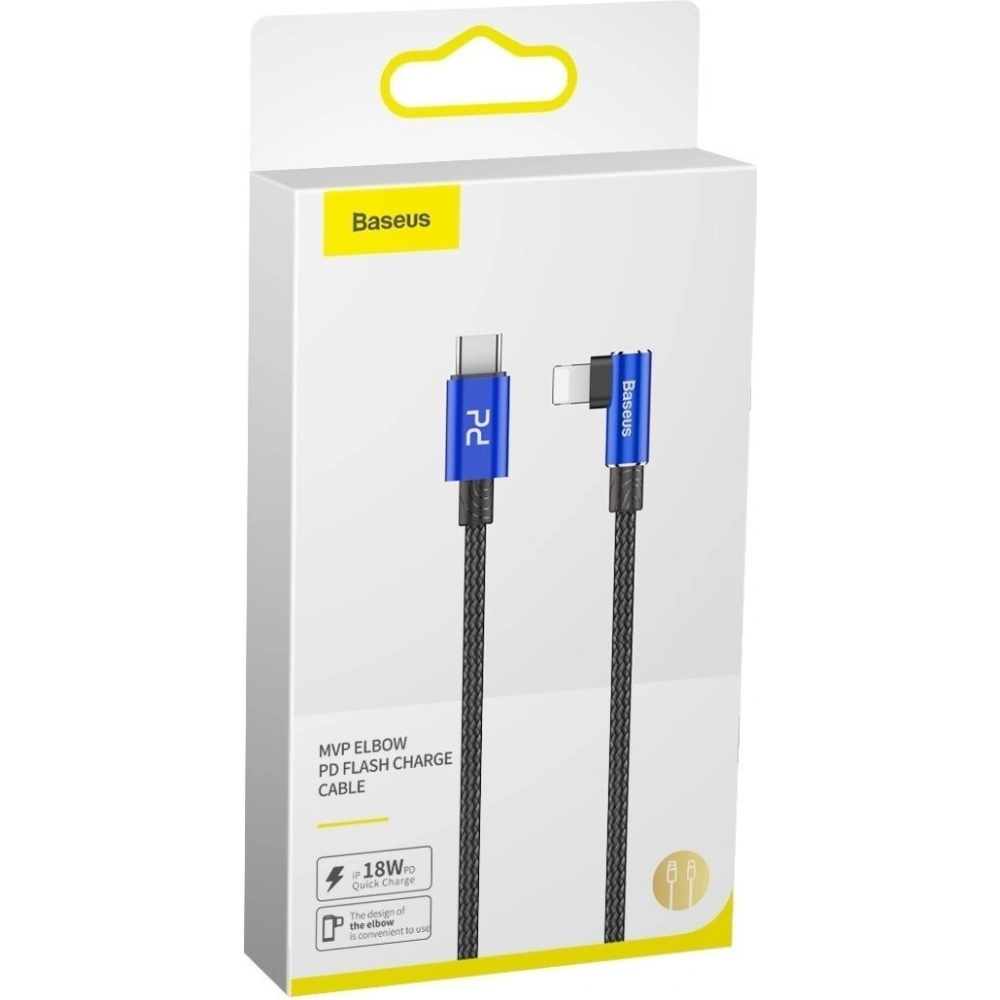 Hurtownia GSM - Kabel kątowy USB-C do Lightning PD Baseus MVP Elbow, 18W, 1m (niebieski) - BSU1054BLU - {ean13} - Hurt