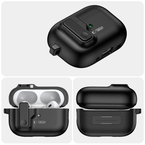 Etui Tech-Protect Slim Hook Apple Airpods Pro 1 / 2 Black