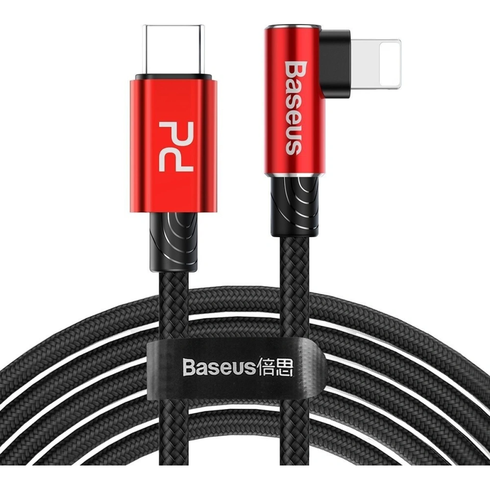 Hurtownia GSM - Cablu unghiular USB-C la Lightning PD Baseus MVP Elbow, 18W, 2m (roșu) - BSU1056RED - {ean13} - Hurt