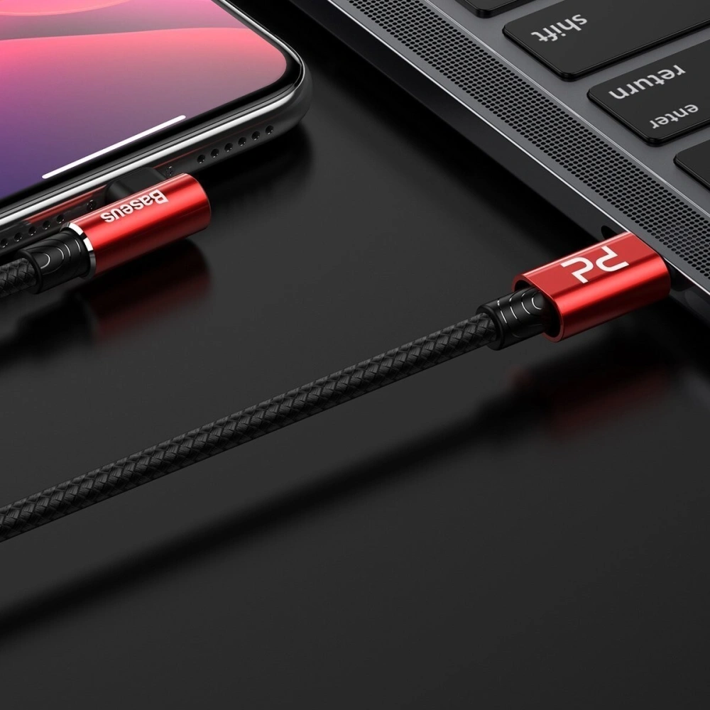Hurtownia GSM - Kabel kątowy USB-C do Lightning PD Baseus MVP Elbow, 18W, 2m (czerwony) - BSU1056RED - {ean13} - Hurt