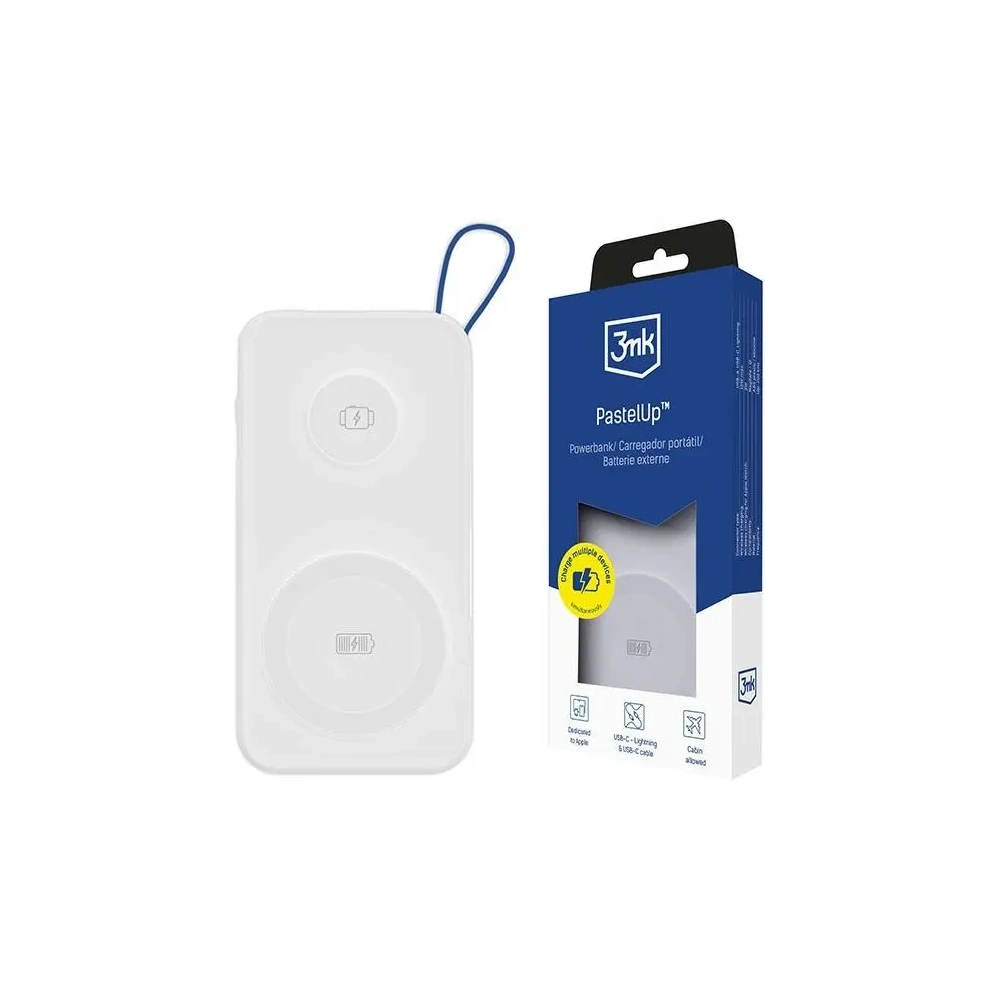 Hurtownia GSM - 3MK PastelUp 2v1 powerbanka 10000mAh 22.5W MagSafe bílá - 3MK15626 - {ean13} - Hurt