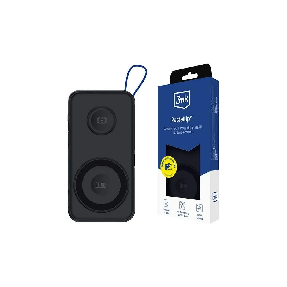 Hurtownia GSM - 3MK PastelUp 2in1 powerbank 10000mAh 22.5W MagSafe fekete - 3MK15627 - {ean13} - Hurt