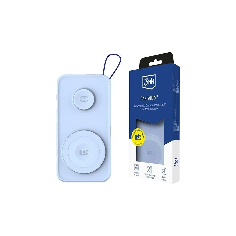 Hurtownia GSM - 3MK PastelUp 2in1 Powerbank 10000mAh 22.5W MagSafe blau - 3MK15628 - {ean13} - Hurt