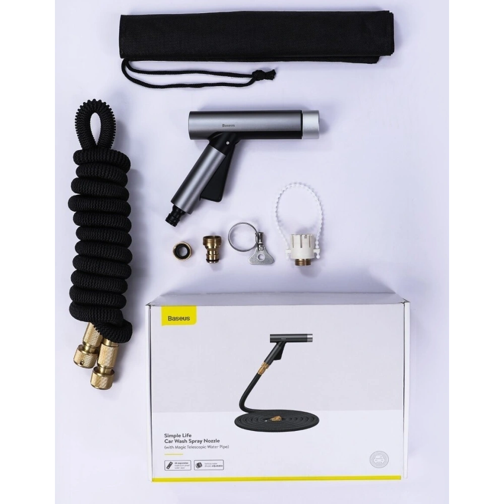 Wholesale Baseus Simple Life Car Wash Spray Nozzle (with Magic Telescopic Water Pipe) 15m after water filling Black - BSU1065BLK - {ean13} - Hurt