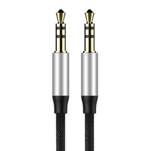 Kabel audio mini jack 3,5mm AUX Baseus Yiven 0,5m (czarno-srebrny)