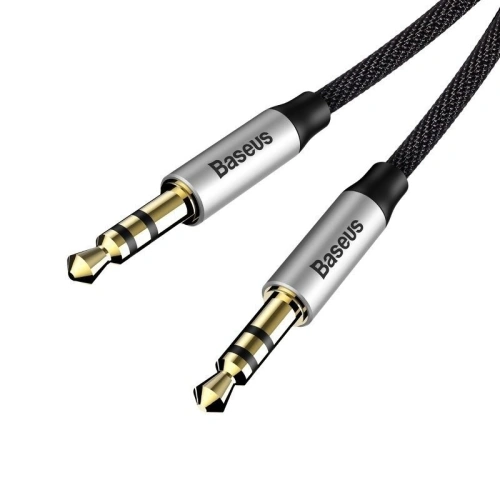 Kabel audio mini jack 3,5mm AUX Baseus Yiven 0,5m (czarno-srebrny)