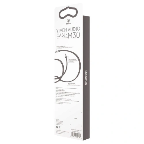 Kabel audio mini jack 3,5mm AUX Baseus Yiven 0,5m (czarno-srebrny)