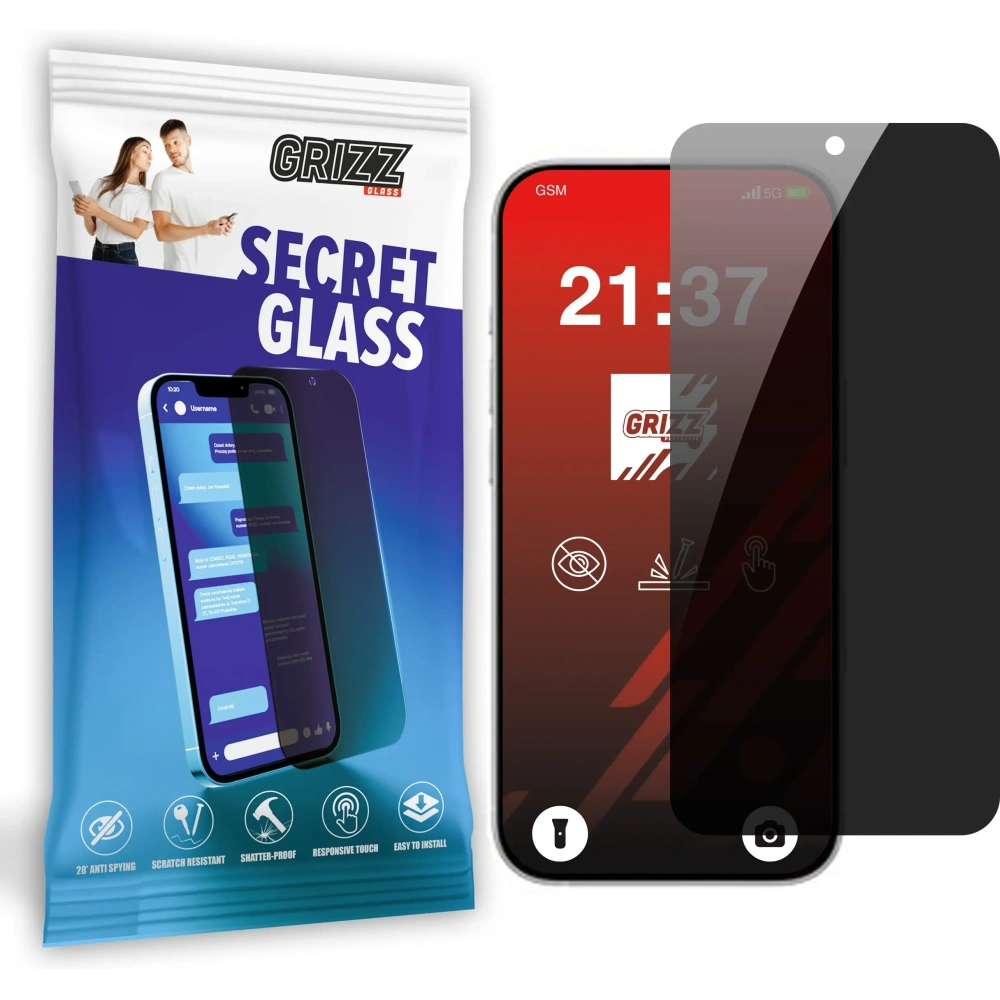 Matowe szkło prywatyzujące GrizzGlass SecretGlass do Apple iPhone 16 Pro Max