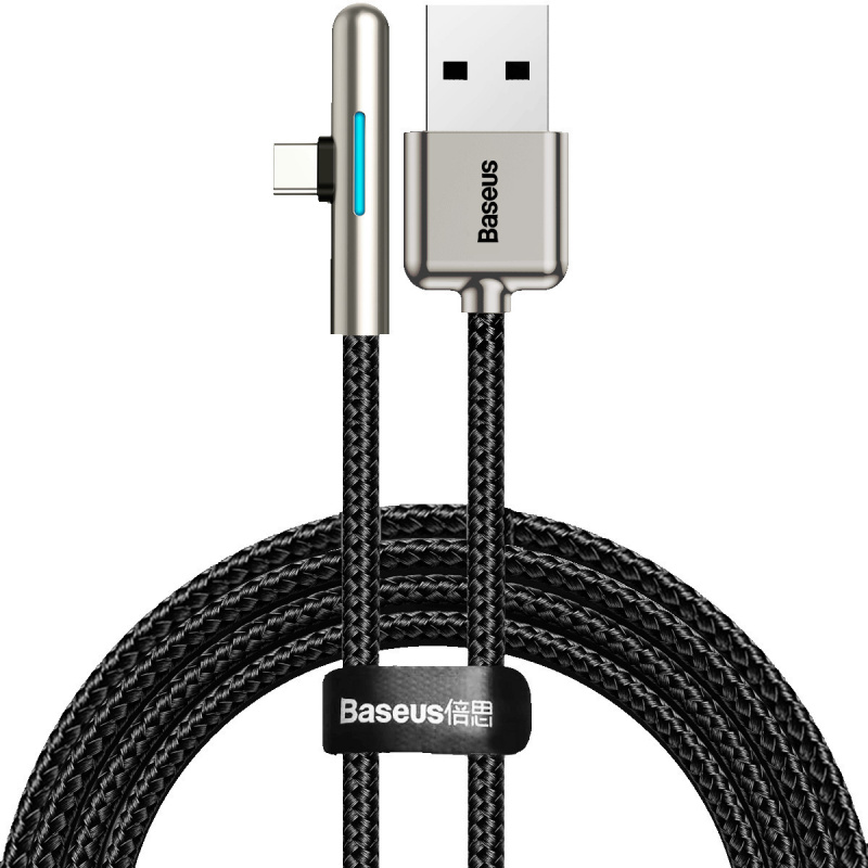 Hurtownia Baseus - 6953156213548 - BSU1071BLK - Kabel kątowy płaski USB-C Baseus Iridescent, Huawei SuperCharge, 40W, 1m (czarny) - B2B homescreen