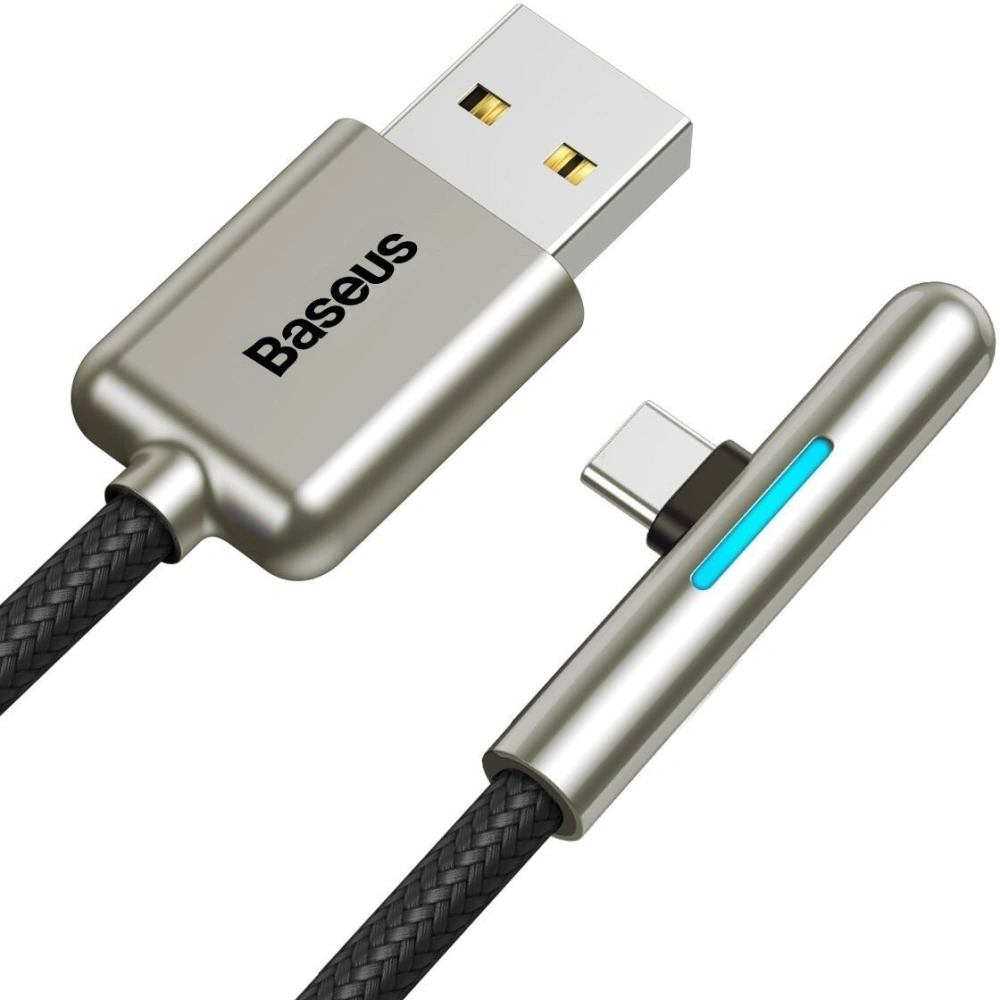 Wholesale Baseus Iridescent Lamp HW flash charge Mobile Game USB For Type-C 40W 1m Black - BSU1071BLK - {ean13} - Hurt