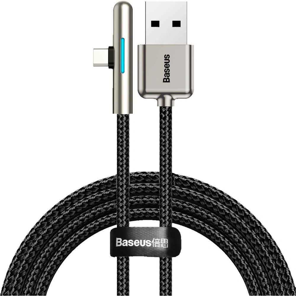Hurtownia GSM - Kabel kątowy płaski USB-C Baseus Iridescent, Huawei SuperCharge, 40W, 2m (czarny) - BSU1074BLK - {ean13} - Hurt