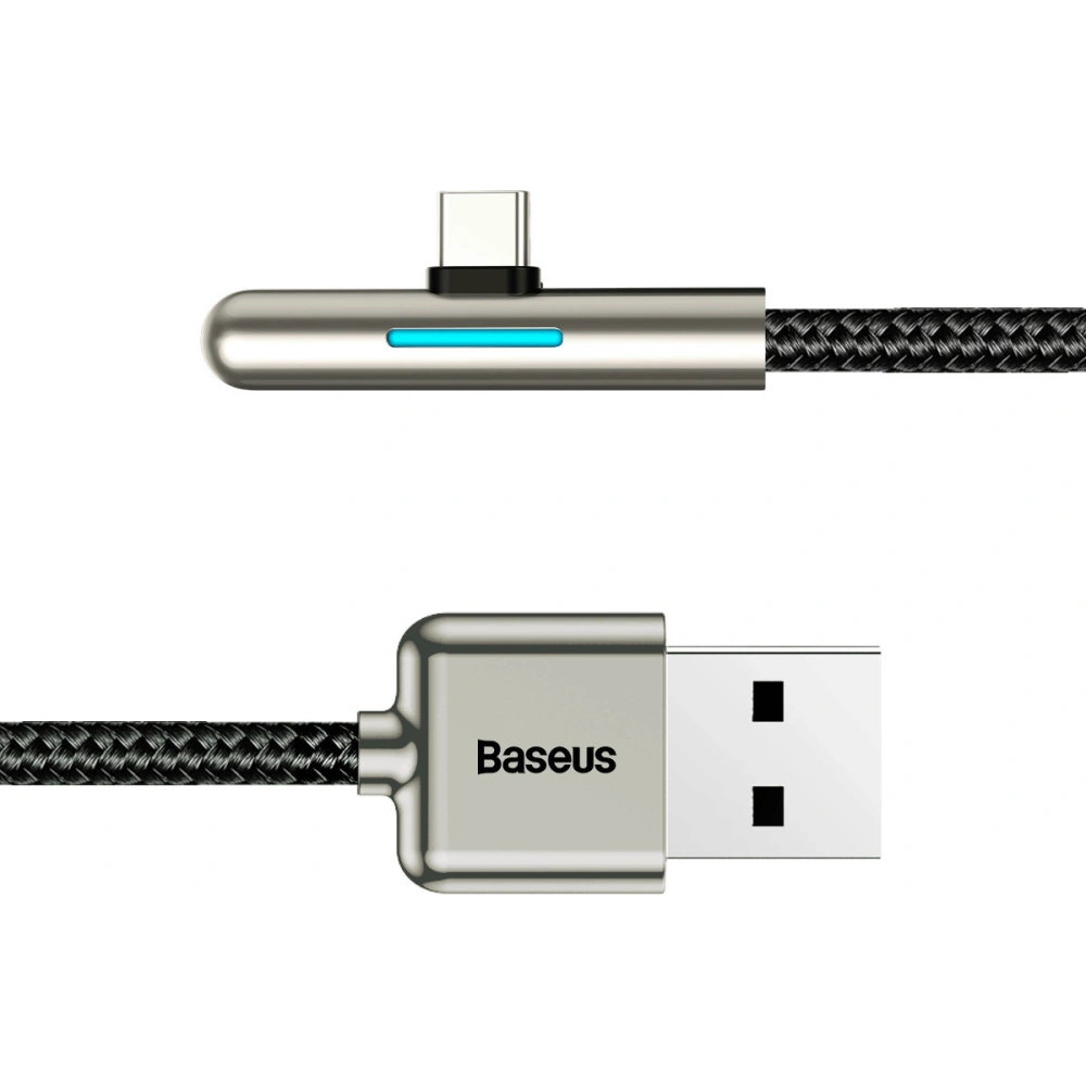 Hurtownia GSM - Kabel kątowy płaski USB-C Baseus Iridescent, Huawei SuperCharge, 40W, 2m (czarny) - BSU1074BLK - {ean13} - Hurt