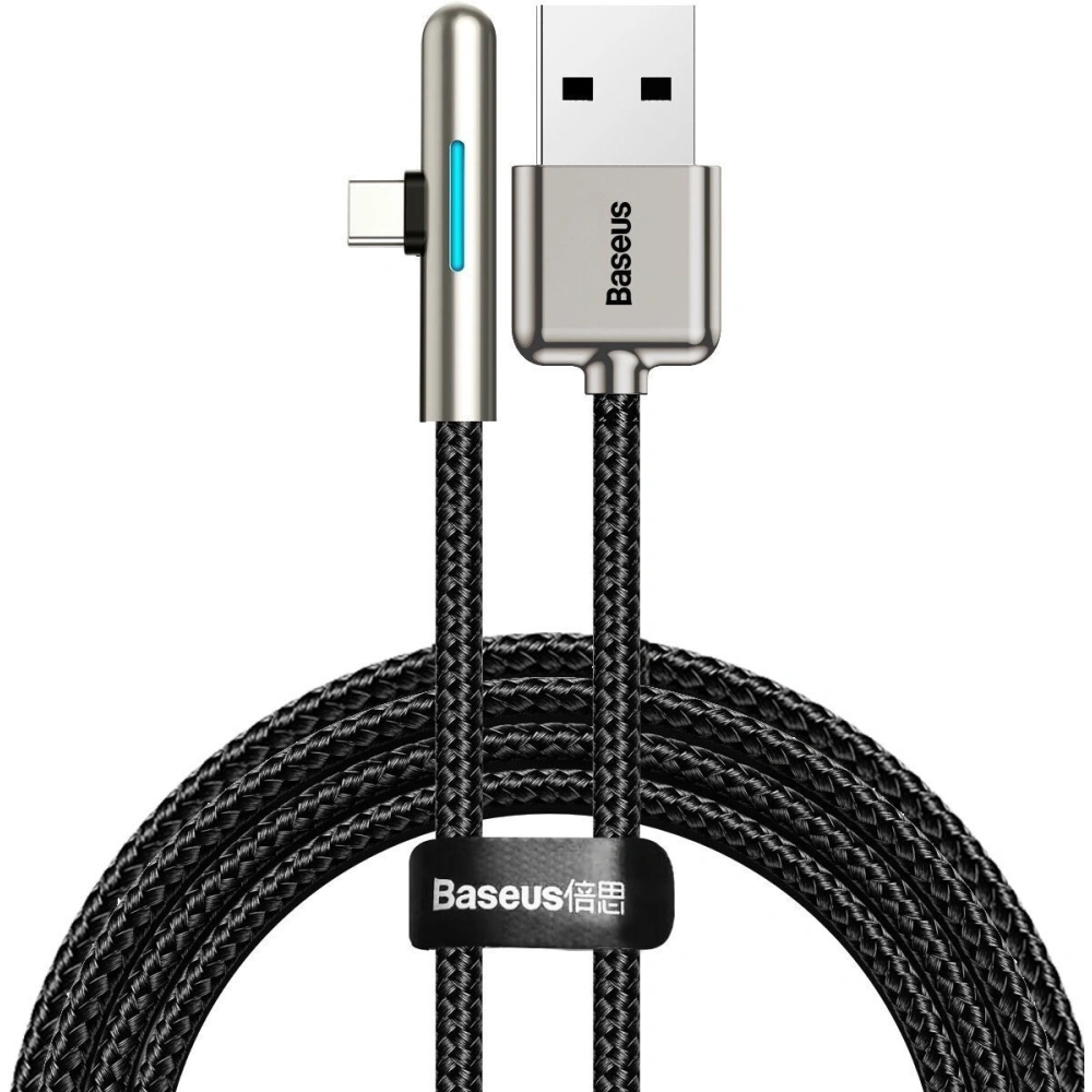 Hurtownia GSM - Kabel kątowy płaski USB-C Baseus Iridescent, Huawei SuperCharge, 40W, 2m (czarny) - BSU1074BLK - {ean13} - Hurt