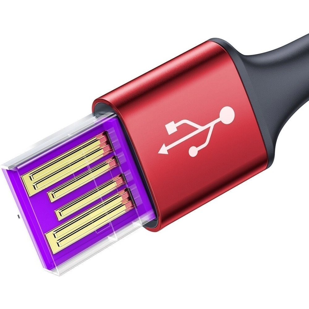 Hurtownia GSM - Kabel USB-C z podświetleniem LED Baseus Halo do Huawei SuperCharge, 5A, 1m, 40W (czerwony) - BSU1079RED - {ean13} - Hurt