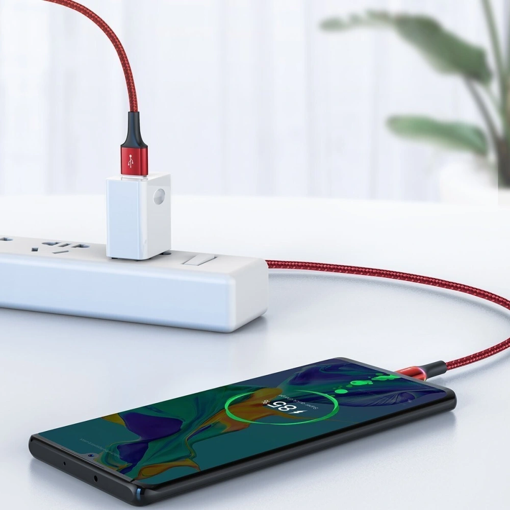 Hurtownia GSM - Kabel USB-C z podświetleniem LED Baseus Halo do Huawei SuperCharge, 5A, 1m, 40W (czerwony) - BSU1079RED - {ean13} - Hurt