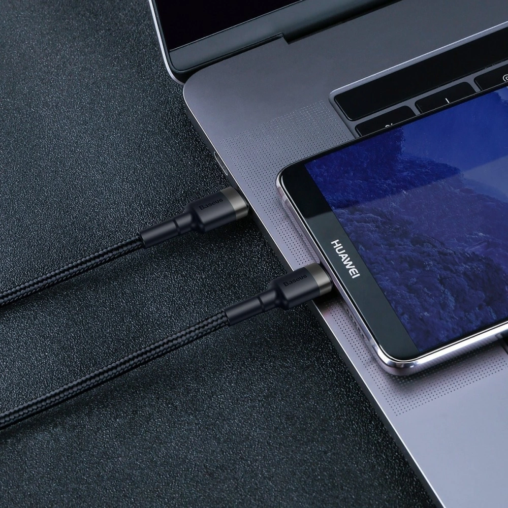 Wholesale Baseus Cafule PD2.0 60W flash charging USB For Type-C cable (20V 3A) 2m Gray+Black - BSU1093BLKGRY - {ean13} - Hurt