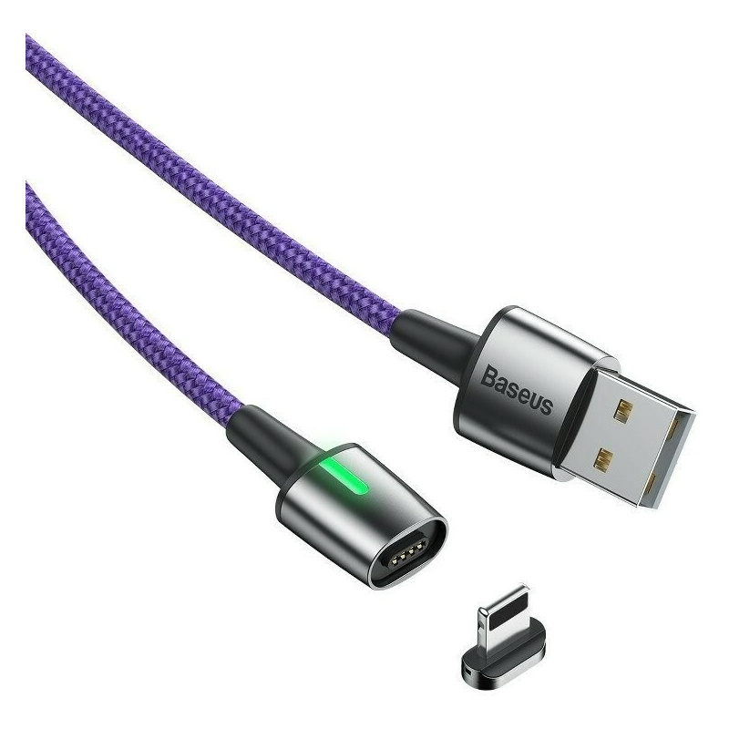 Baseus Distributor - 6953156294769 - BSU1095PRP - MAgnetic cable Lightning Baseus Zinc 1.5A 2m (purple) - B2B homescreen