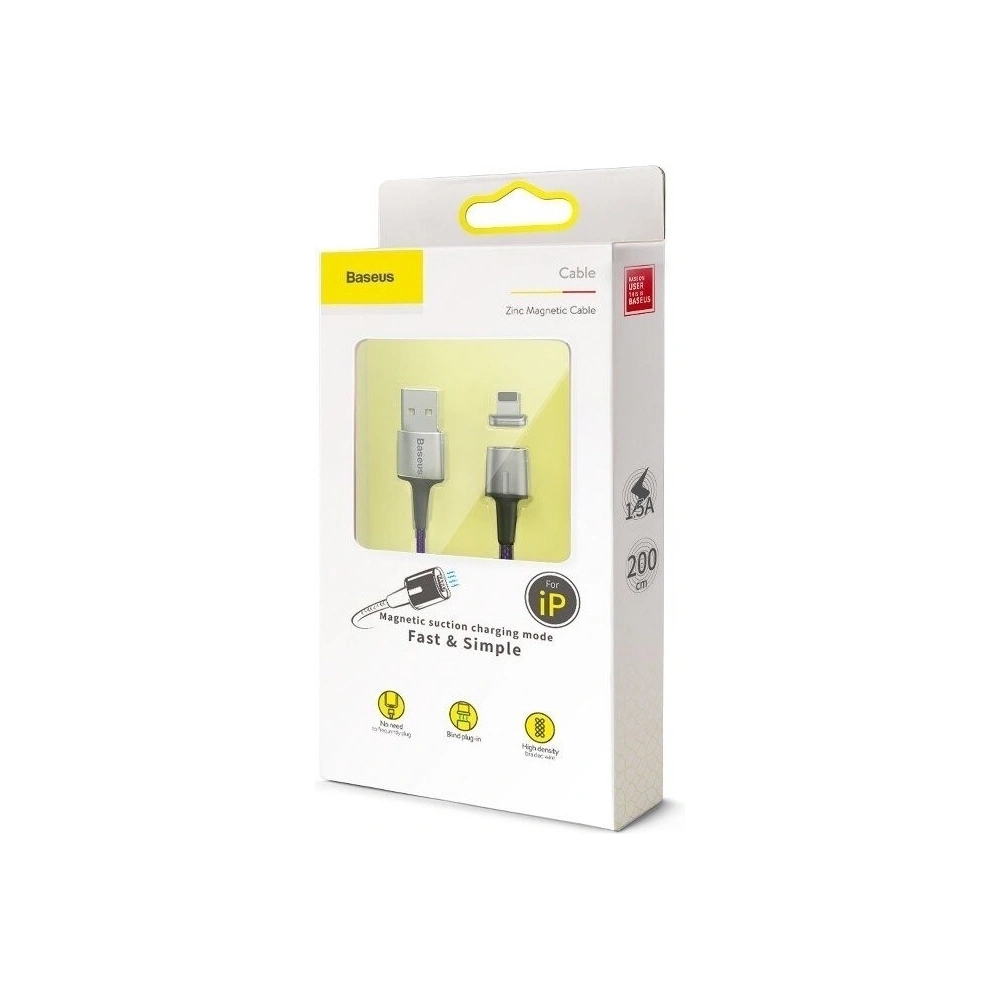Hurtownia GSM - Kabel magnetyczny Lightning Baseus Zinc 1.5A 2m (fioletowy) - BSU1095PRP - {ean13} - Hurt