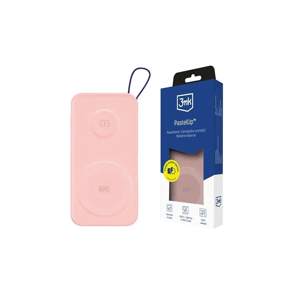 Hurtownia GSM - 3MK PastelUp 2in1 Powerbank 10000mAh 22.5W MagSafe pink - 3MK15629 - {ean13} - Hurt