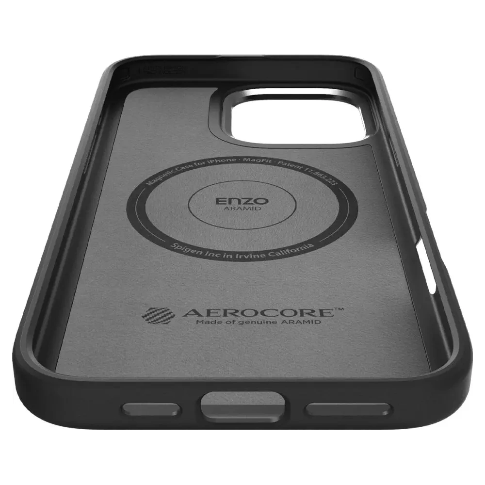 Wholesale Spigen Enzo Aramid Mag MagSafe Apple iPhone 16 Pro Max Black/silver - SPN16481 - {ean13} - Hurt