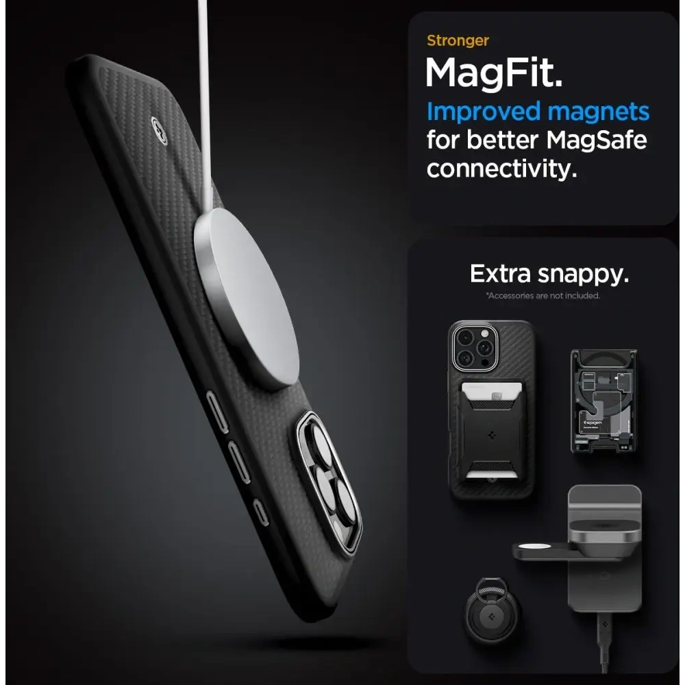 Hurtownia GSM - Etui Spigen Enzo Aramid Mag MagSafe Apple iPhone 16 Pro Max Černá/stříbrná - SPN16481 - {ean13} - Hurt