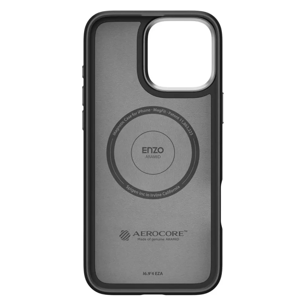 Hurtownia GSM - Spigen Enzo Aramid Mag MagSafe Apple iPhone 16 Pro Negru/silver - SPN16482 - {ean13} - Hurt