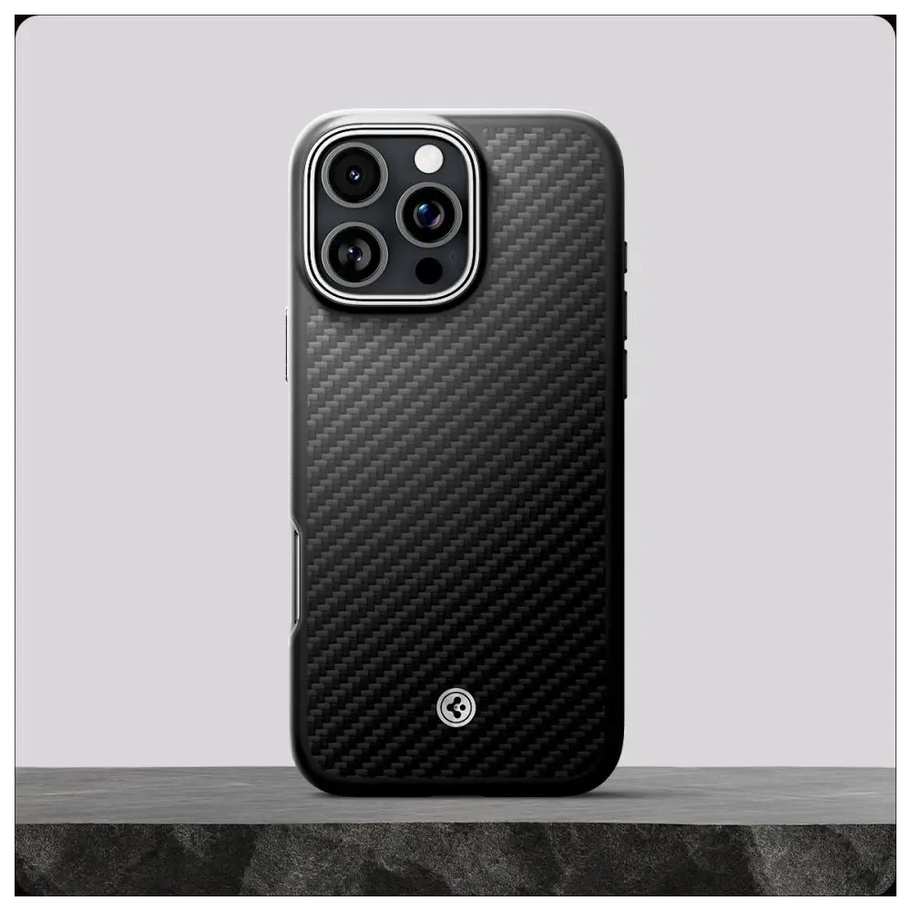 Hurtownia GSM - Etui Spigen Enzo Aramid Mag MagSafe Apple iPhone 16 Pro Černá/stříbrná - SPN16482 - {ean13} - Hurt
