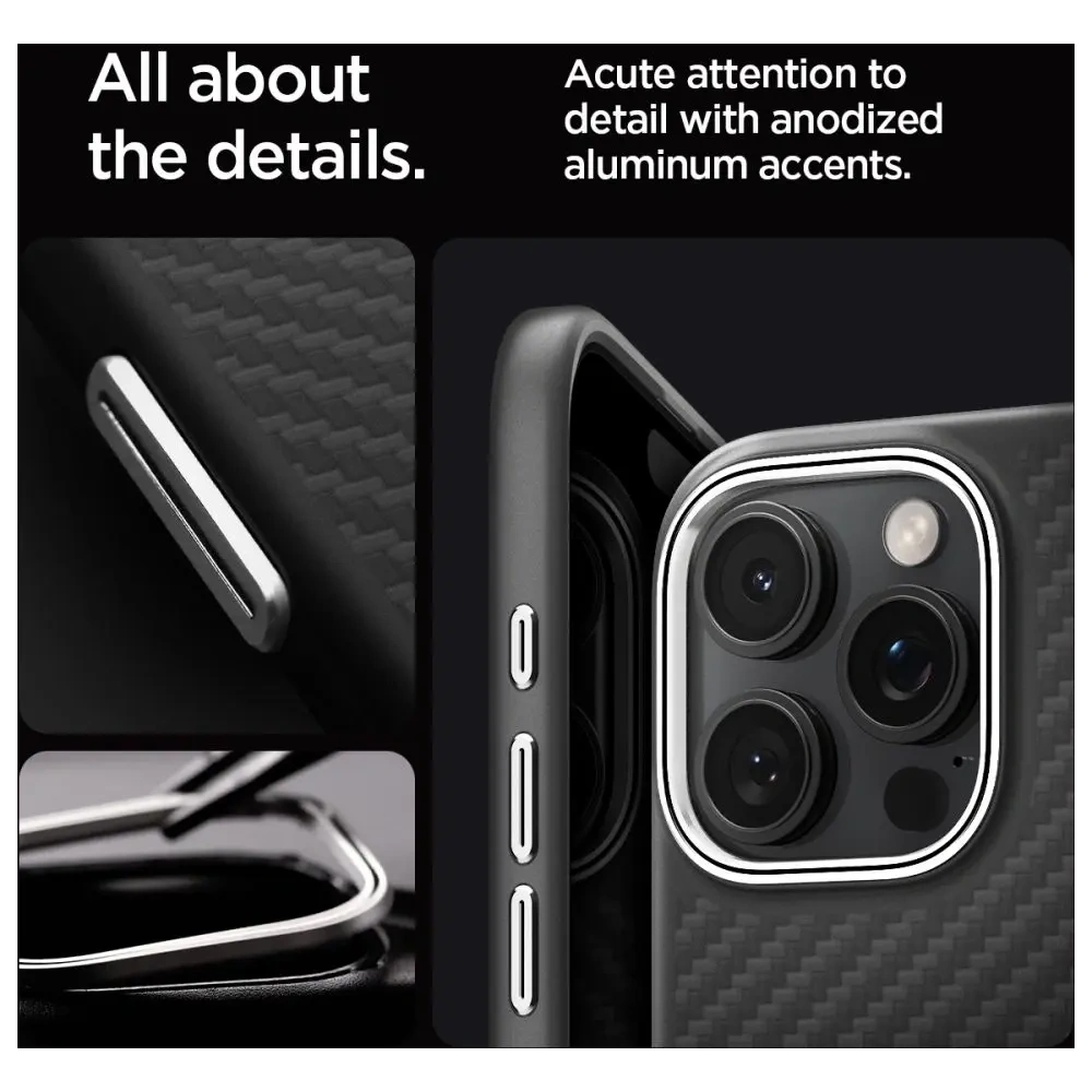 Hurtownia GSM - Spigen Enzo Aramid Mag MagSafe Apple iPhone 16 Pro Negru/silver - SPN16482 - {ean13} - Hurt