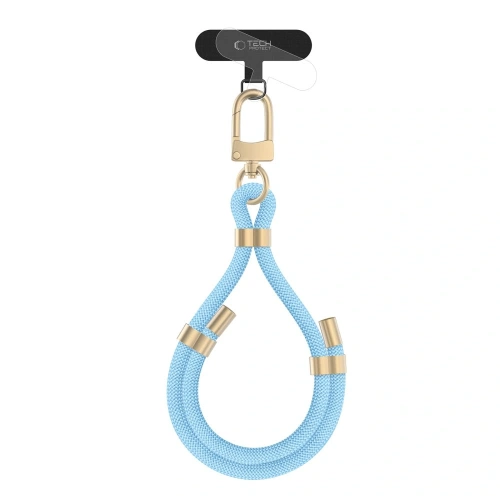Smycz Tech-Protect C4S Rope Wrist Strap Baby Blue/gold