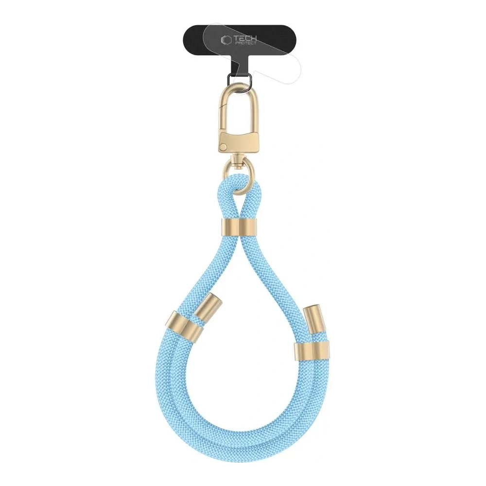 Hurtownia GSM - Smyč Tech-Protect C4S Rope Wrist Strap Baby Blue/gold - THP3273 - {ean13} - Hurt