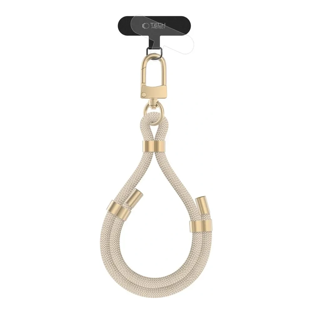Hurtownia GSM - Smyč Tech-Protect C4S Rope Wrist Strap Béžová/zlatá - THP3274 - {ean13} - Hurt