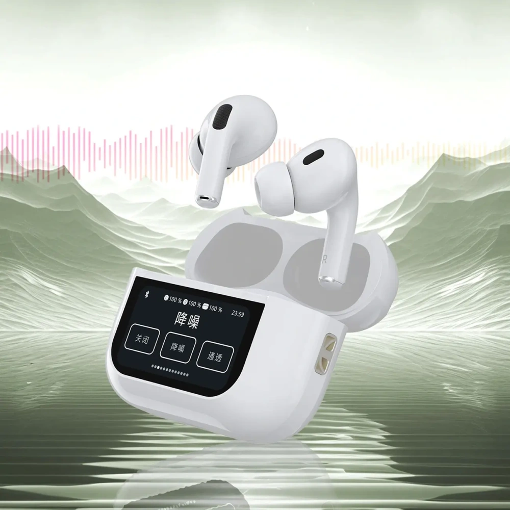 Wholesale TWS Dudao U19 Bluetooth 5.3 wireless in-ear headphones with LED display white - DDA351 - {ean13} - Hurt