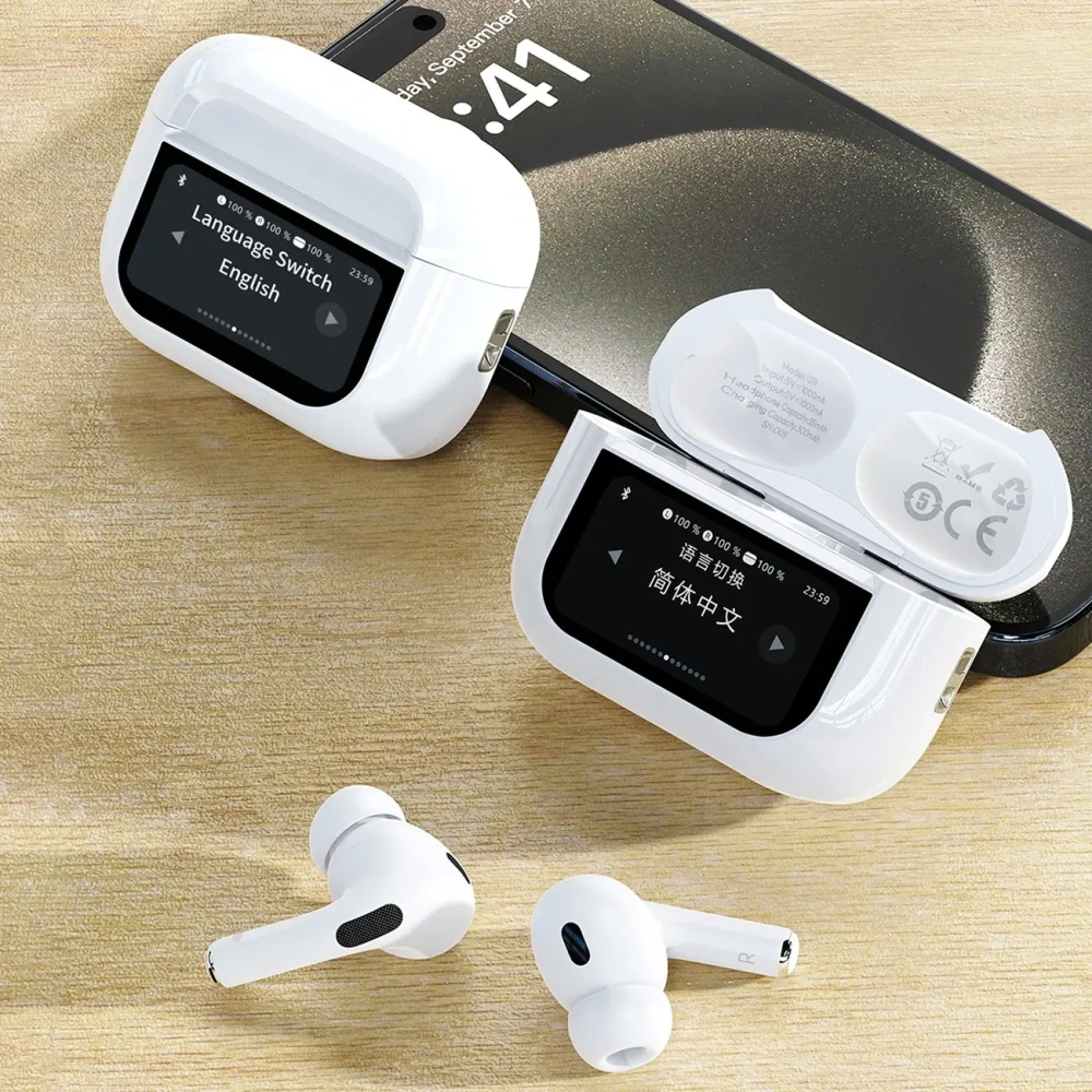 Wholesale TWS Dudao U19 Bluetooth 5.3 wireless in-ear headphones with LED display white - DDA351 - {ean13} - Hurt