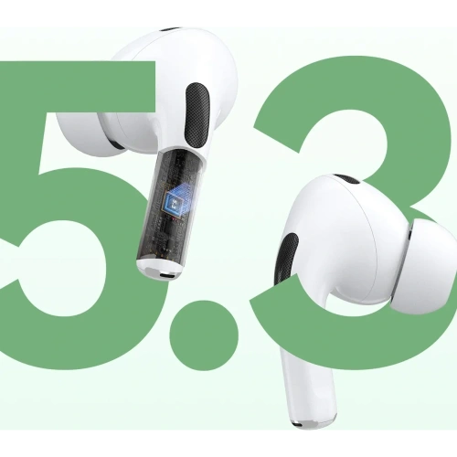 Bezprzewodowe słuchawki dokanałowe TWS Dudao U19 Bluetooth 5.3 z wyświetlaczem LED białe