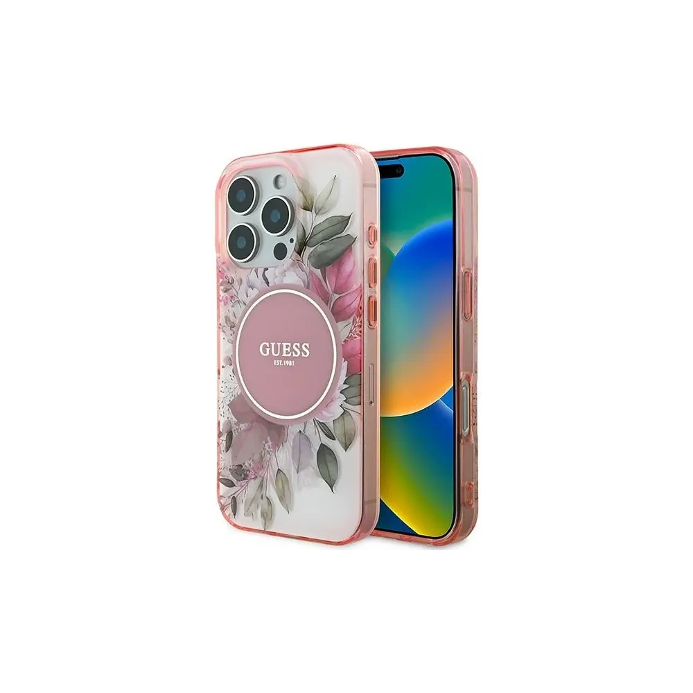 Hurtownia GSM - Guess GUHMP16LHFWBDCEP Apple iPhone 16 Pro hardcase IML Floare & Cercul Tonal MagSafe roz - GUE3630 - {ean13} - Hurt