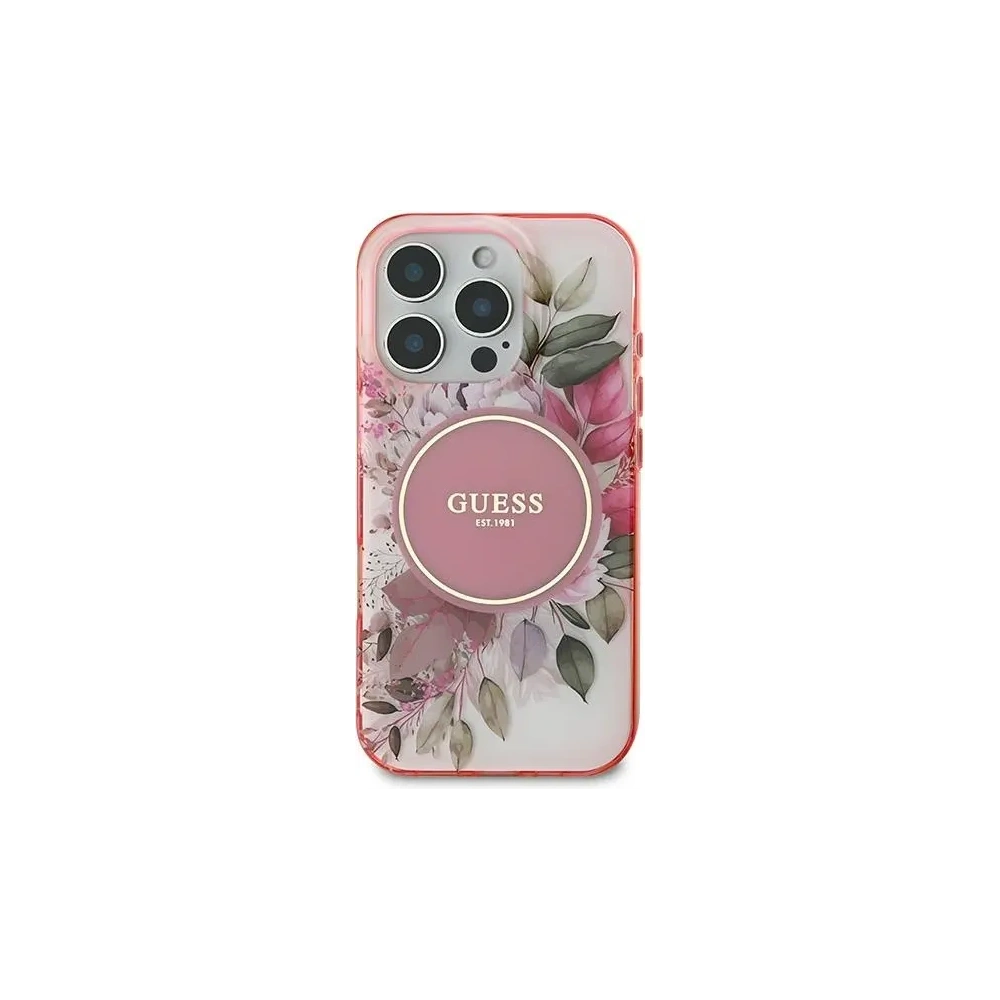 Hurtownia GSM - Guess GUHMP16LHFWBDCEP Apple iPhone 16 Pro hardcase IML Floare & Cercul Tonal MagSafe roz - GUE3630 - {ean13} - Hurt