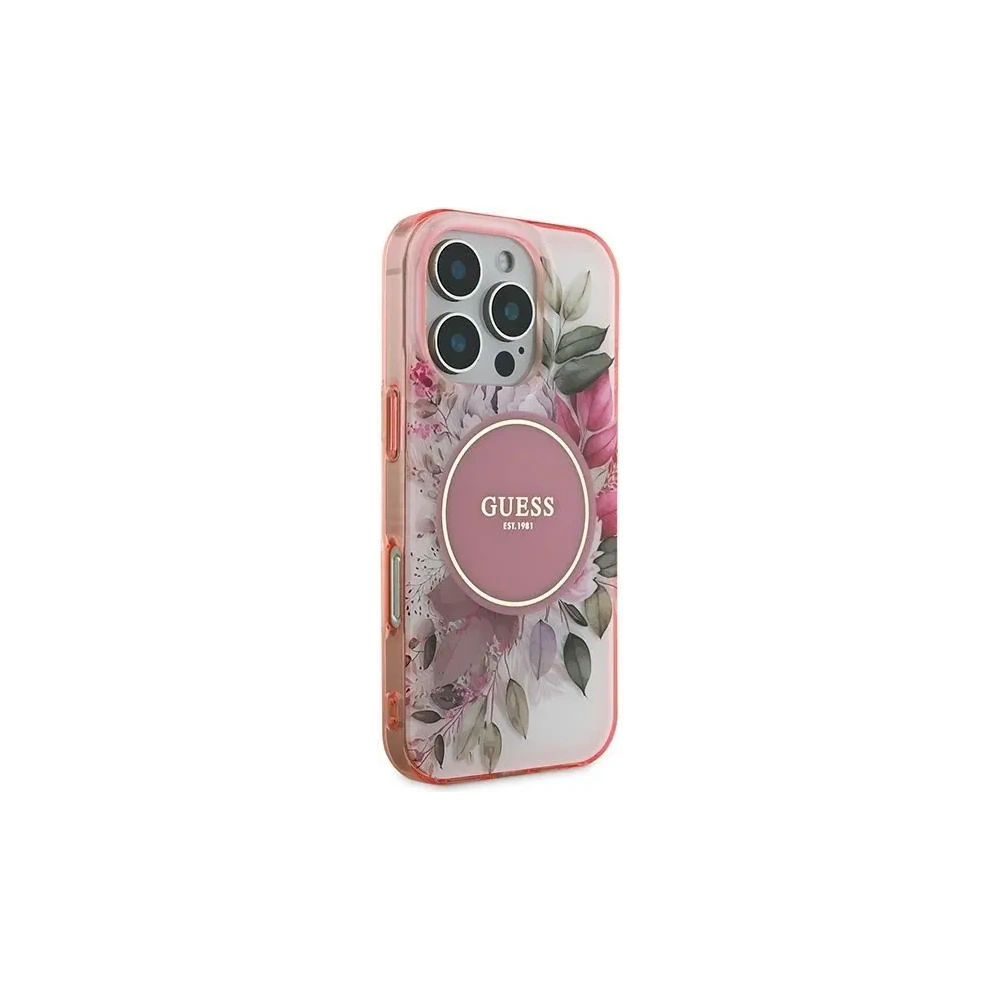 Hurtownia GSM - Guess GUHMP16LHFWBDCEP Apple iPhone 16 Pro hardcase IML Floare & Cercul Tonal MagSafe roz - GUE3630 - {ean13} - Hurt