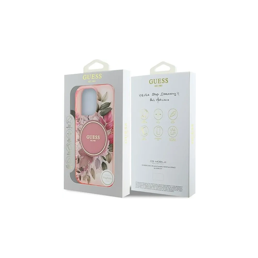 Hurtownia GSM - Guess GUHMP16LHFWBDCEP Apple iPhone 16 Pro hardcase IML Floare & Cercul Tonal MagSafe roz - GUE3630 - {ean13} - Hurt
