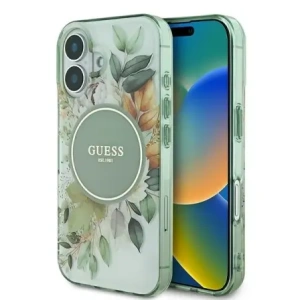 Wholesale Guess GUHMP16MHFWBDCEN Apple iPhone 16 Plus hardcase IML Flower & Tonal Circle MagSafe green - GUE3631 - {ean13} - Hurt