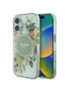 Etui Guess GUHMP16MHFWBDCEN Apple iPhone 16 Plus hardcase IML Flower & Tonal Circle MagSafe zelený/green