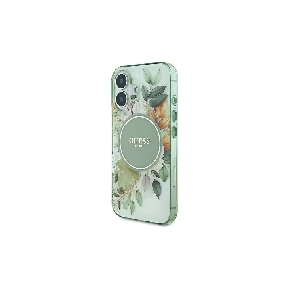 Hurtownia GSM - Guess GUHMP16MHFWBDCEN Apple iPhone 16 Plus hardcase IML Floare & Cercul Tonal MagSafe verde - GUE3631 - {ean13} - Hurt