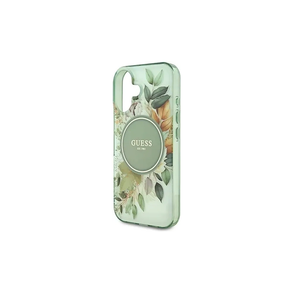 Hurtownia GSM - Etui Guess GUHMP16MHFWBDCEN Apple iPhone 16 Plus hardcase IML Flower & Tonal Circle MagSafe zelený/green - GUE3631 - {ean13} - Hurt