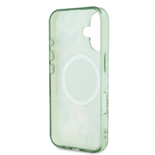 Etui Guess GUHMP16MHFWBDCEN Apple iPhone 16 Plus hardcase IML Flower & Tonal Circle MagSafe zielony/green