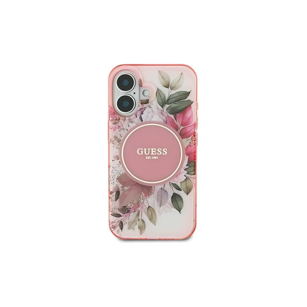 Hurtownia GSM - Guess GUHMP16MHFWBDCEP Apple iPhone 16 Plus carcasă dură IML Floare & Cerc Tonal MagSafe roz - GUE3632 - {ean13} - Hurt