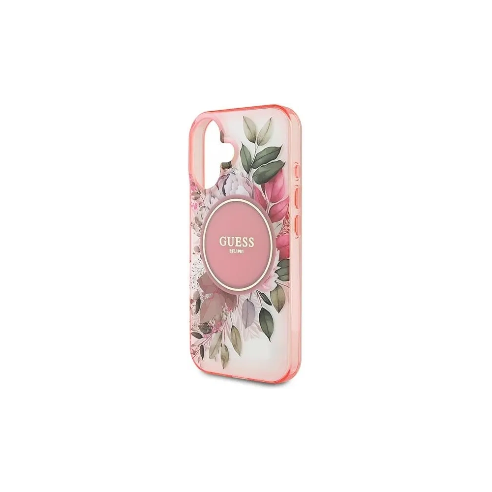 Hurtownia GSM - Guess GUHMP16MHFWBDCEP Apple iPhone 16 Plus kemény tok IML Virág & Tonális Kör MagSafe rózsaszín - GUE3632 - {ean13} - Hurt