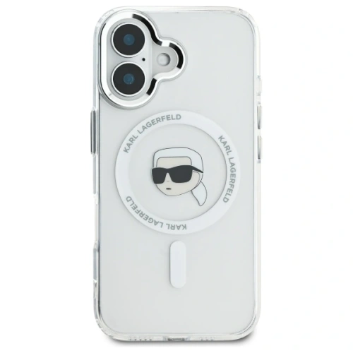 Etui Karl Lagerfeld KLHMP16MHLSKIH Apple iPhone 16 Plus hardcase IML Metal Karl Head MagSafe biały/white